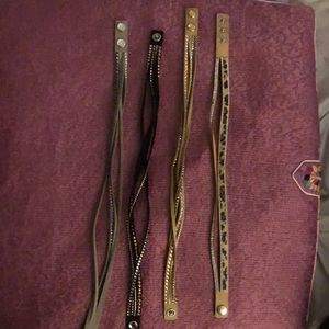 Leather swarovski bracelet like new all colors